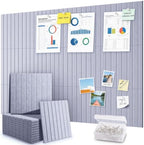 48" x 36" Large Cork Bulletin Board Tiles, Peel and Stick Felt Wall Panels for Vision, Message Center, Picture and Prayer Board for Office, Dorm, Room and Desk Decor(Blue Gray) by faainit
