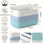 4 Pack Storage Baskets for Organizing, 11''Lx9''Wx8''H Woven Baskets for Storage Toys, Towels, Books, and Clothes, Cotton Rope Basket for Shelves with Handle - Image 2