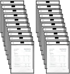 Dry Erase Pockets 50 Pack Black Plastic Ticket Holder Clear by Merkaunis