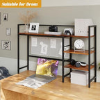 HavenlyYouth Desk Shelf, 45.4 Inch Wood Desk Organizer Shelf for Computer Monitor, Desk Hutch Storage, Desktop Shelf for Top of Desk, 3 Tier Desktop Bookshelf for Home Office Dorm, Rustic - Image 5