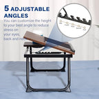 Laptop Desk for Bed Couch, Adjustable Foldable Bed Table with Cup Holder - Image 2