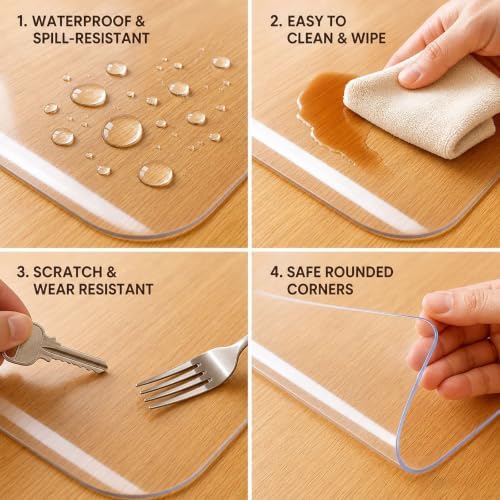 Clear Desk Mat,31.5x63in, 1mm Office Desk Protector - Image 5