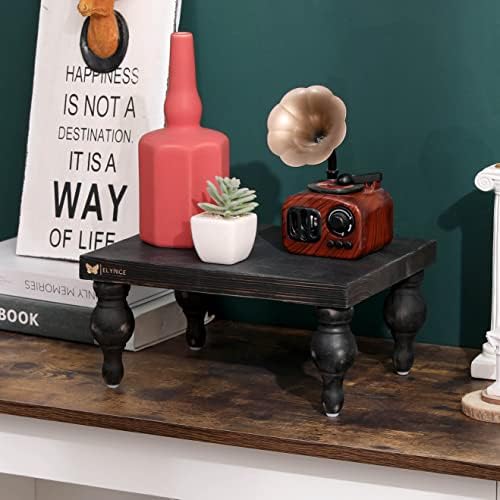 Decorative Wood Risers for Display - 12 x 9 x 5.5 Wood Pedestal Stand Table for Farmhouse Decor, Kitchen Counter Decor - Wooden Kitchen Soap Tray for Farmhouse Table Decor (Classic Black) - Image 6