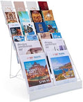 Displays2go 6-Tier Wire Magazine Rack, White by Displays2go