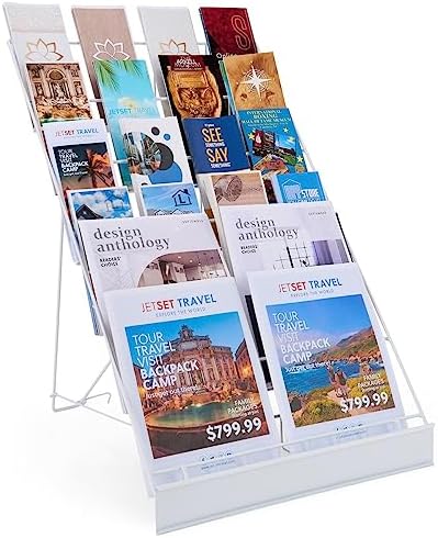 Displays2go 6-Tier Wire Magazine Rack, White by Displays2go