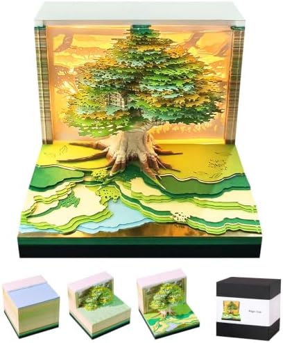 3D Calendar 2027,3D Memo Pad Time Piece Calendar 2027 Creative Desk Calendar Art Paper Sculpture Magic Tree, 2027 Tear Off Calendar DIY Decorative Gift by Easolay
