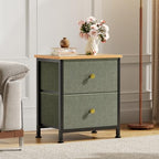 DUMOS Nightstand Set of 2, Bedroom Bedside Table with Storage - Image 2