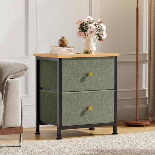 DUMOS Nightstand Set of 2, Bedroom Bedside Table with Storage - Image 2