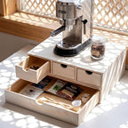 Wooden Pod Holder Drawer Coffee Tea Box, Quadruple, White - Image 5