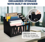 Mail Organizer Countertop, Desktop Mail Sorter with 4 Slots & Labels, Black - Image 5