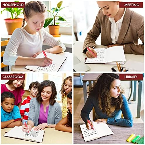 feela 5 Pack Journal Notebook Bulk for School, Hardcover Business Notebooks Classic Ruled Lined Journals with Pen Holder for Work Note Taking, with 5 Black Pens, 120 GSM, 5.1”x8.3”, A5, Wine - Image 7