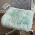 LLB Sheepskin Chair Cushion Non-Slip Back Square Genuine Fur Chair Cover Silky Natural Wool Seat Cushion Pad Soft Area Rugs Carpet for Home Office Restaurant Chair 18x18 Inch (Pack of 1), Milky Mint by LLB