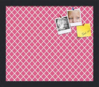 PinPix 15x13 inch Cork Bulletin Board. This Decorative Framed Pin Board Comes with Diamond Pattern in Hot Pink Design and Satin Black. Ideal for Home, Office Decor or School (PinPix-302) by PinPixBulletinBoards