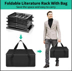 Folding Literature Rack, 6 Pockets Metal Brochure Holder Stand Floor Standing Magazine Rack，Double-sided Display Flyer Holder Stand Literature Stand for Trade Show Office Store Home - Image 4