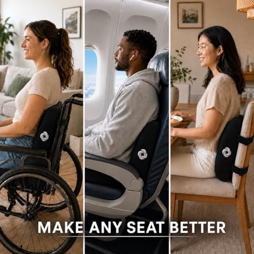 Samsonite Lumbar Support Pillow for Office Chair, Lower Back Support for Car, Back Pillow Desk Chair Cushion with Memory Foam, Improved Posture Backrest - Image 6