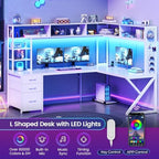 SEDETA Corner Gaming Computer Desk with Storage Drawers, Hutch, LED Lights - Image 4