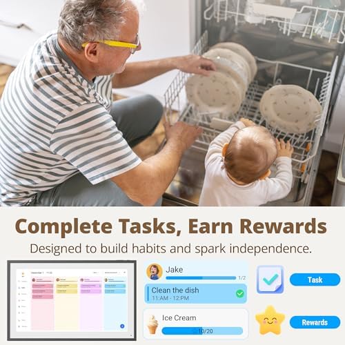Digital Calendar 27 Inch Touch Screen, Electronic Wall Calendar Chore Chart for Family Monthly/Weekly Planner Rewards Organization, Interactive Large Display Smart Calendar, Desk Mount Included - Image 6