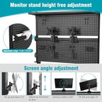 Desk Pegboard, 40 X 34 Inch Desk Pegboard System Monitor Stands Computer Accessories Clamp On Desk Organizer for Office Gaming Desk Workbench - Image 4
