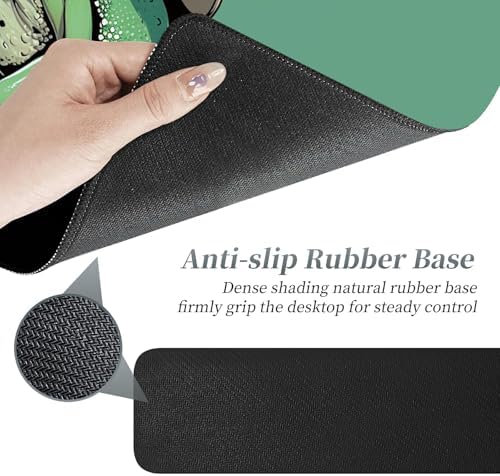 3Pcs Mouse Pad Set, Green Frog Large Gaming Mouse Pad with Stitched Edge, Ergonomic Memory Foam Keyboard Wrist Support and Mouse Wrist Rest Cushion, Pain Relief Non-Slip Desk Pad Combo - Image 4