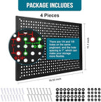 4 Pack Heavy Duty Steel Pegboard Garage Organization Panels,Universal 1/8 and 1/4 Pegboard Accessories,Suitable for Tool Storage,Garage Storage etc. (Black, 16X10.5) - Image 3