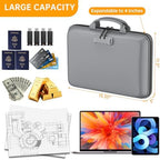 DocSafe Fireproof File Organizer with Lock, Hard-Shell Case Fireproof Document Box with 13 Pocket Accordion File Folder, Portable Home Office Travel Safe Storage for Important Documents Laptop Gray - Image 4