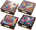 4pcs Flower Bird PU DIY Diamond Art Painting Sticky Notes Holder (640 Blank Notepads) Cube Note Box Mosaic Craft Set for Office Accessories Desk Office Workplace by Unknown