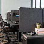 Stand Up Desk Store ReFocus Clamp-on Acoustic Desk Divider Privacy Panel that Reduces Noise and Visual Distractions (Ash Gray, 23.6" x 23.6") - Image 2