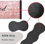 Keyboard Wrist Rest and Mouse Pad with Wrist Support Set Ergonomic Coaster,Memory Foam,Easy Typing Pain Relief,Large XL Desk Mat 31.5"x 11.8",Rose Gold Glitter Quote Bible Verse Psalm 46-5 - Image 3