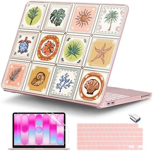 DONGKE Compatible with MacBook Neo 13 Inch Case 2026 A3404 A18 Pro chip & Touch ID, Plastic Hard Shell with Keyboard Cover, Screen Protector & Dust Plugs, Corals by DONGKE