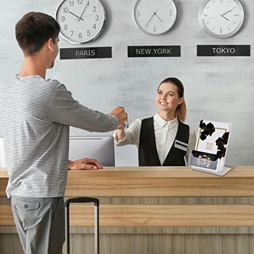 12 Pcs Acrylic Sign Holder Business Card Holder, 4 x 6 Inch, Side Insert - Image 4