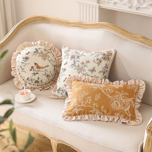 ISAENNE Designer Linen Throw Pillow Cover,Set of 2,20"x12"-Cornucopia D - Image 6