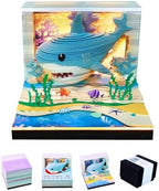 3D Calendar 2027,3D Memo Pad Time Piece Calendar 2027 Creative Desk Calendar Art Paper Sculpture Ocean Shark, 2027 Tear Off Calendar DIY Decorative Gift by Easolay