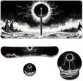 Fantasy Sword Desk Mat Set Dark Eclipse Ocean Storm Mouse Pad with Wrist Rest 4in1 Desk Mat for Desktop Ergonomic Computer Desk Arm Wrist Anti-Slip Computer Ergonomic Mouse Pad Home Office Gaming by Unknown
