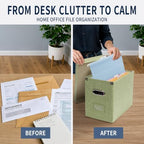 File Organizer Box with 15 Hanging File Folders, Lift-Off Lid - Image 5