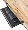 EHO Large Ergonomic C-Clamp Keyboard Tray Mount Under Desk with Wrist Rest, Slide-Out Platform 27.5" (31.8" Including Clamps) x 12.5", Pull Out Keyboard & Mouse Tray for Home or Office, Black by EHOPrime