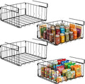 Under Shelf Basket Storage, Steel Under Shelf Hanging Wire Baskets Shelves for Laundry Room Kitchen Desk Pantry Bookshelf (Black, 4 Pack) by Resulzon