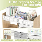Rolling Craft Cart with 6 Drawers, Pegboard and Locking Wheels Green - Image 6
