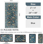 DUKINO 2x4 Rug for Entryway, Animal Washable Runner Rug for Kitchen, Blue - Image 2