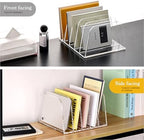 HeZone Desk File Organizer,5-Section Vertical File Folder Holder,Clear - Image 5