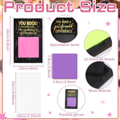 Motipuns 72 Pcs Christmas Appreciation Gifts Bulk Black Sticky Note Holder - Image 2
