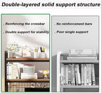 2-Tier Desktop Hutch Bookshelf Metal Desk Shelf Dorm Bookcase for Computer Desk Countertop Storage Organizer Display Rack for Office Home (Black, 53.1in) - Image 4