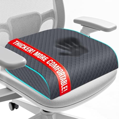 Seat Cushion, Office Chair Cushion, Chair Pad, Large, Gray, Large by Unknown