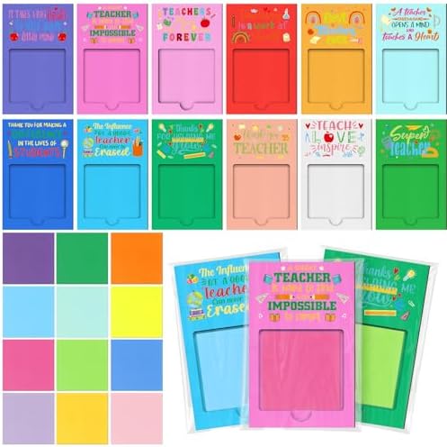Motipuns 72 Pcs Teacher Gift Sticky Note Holder, Sticky Note, Vibrant Color by Motipuns