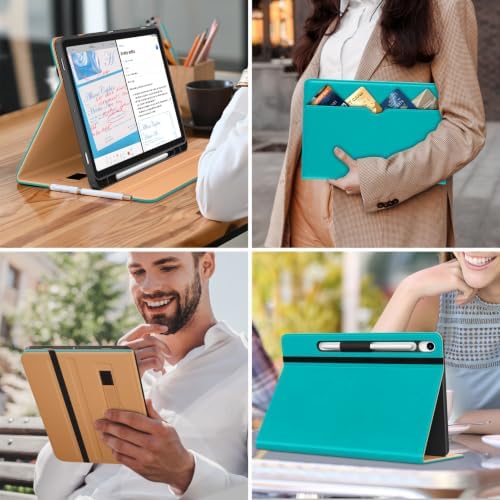 DTTO Leather Case for Galaxy Tab S10 Lite / S10 FE / S9 FE, Cyan Blue - Image 7