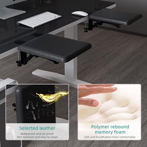 Computer Arm Rest for Desk, 90°Foldable Desk Arm Rest Extender,Ergonomic Arm Rest for Desk,Clamp-On Mouse Pad Arm Support,No-Drill Table Side Addition for Home & Office - Image 3