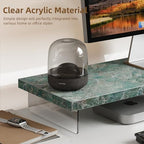 Monitor Stand Riser, 25x10 in Wood & Acrylic Computer Desk Organizer Shelf - Image 2