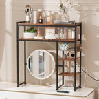 Aetheris Desktop Organizer Shelf, 30" Wooden Office Storage Rack with Outlets, Display Shelf Rack with Light Strip, 5 Tier Desktop Display Rac, Desk Shelf, Desk Hutch for Computer Monitor, Brown - Image 2