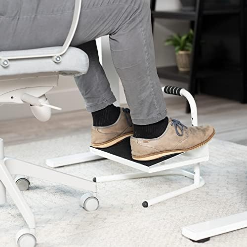 VIVO Ergonomic Height Adjustable Foot Rest Relief Platform, Elevated Stool for Comfortable Sit to Stand Workstation, Non-Slip Surface, Portable, Home Office Classroom Use, White, STAND-FT01W - Image 6