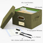 Greeting Card Organizer and Storage Box 2 Pack Olive Green - Image 3
