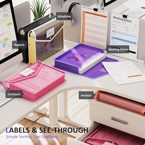 ThinkTex Plastic Expanding File Folder, Transparent Envelopes with Snap - Image 4